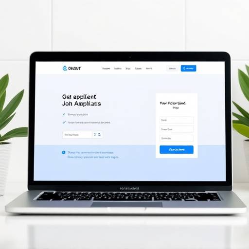 Laptop mit ge√∂ffneter Bewerbungswebsite