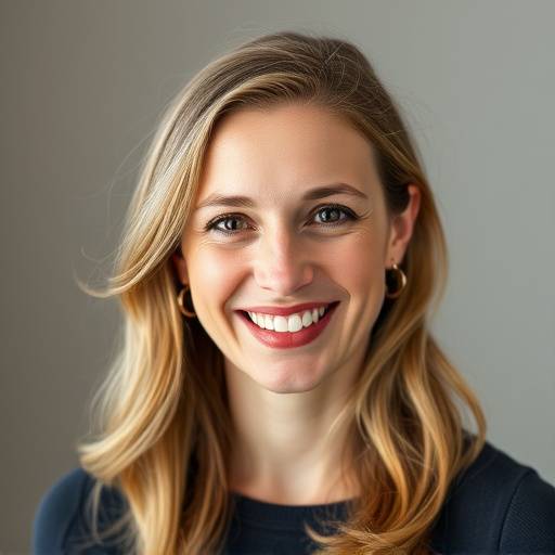 Portr√§t von Anna Schmidt, gl√ºcklich und selbstbewusst